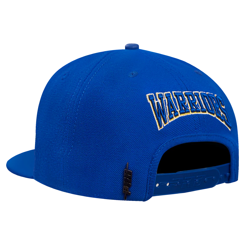 NBA GOLDEN STATE WARRIORS CREST EMBLEM WOOL SNAPBACK HAT (ROYAL BLUE) - Image 4