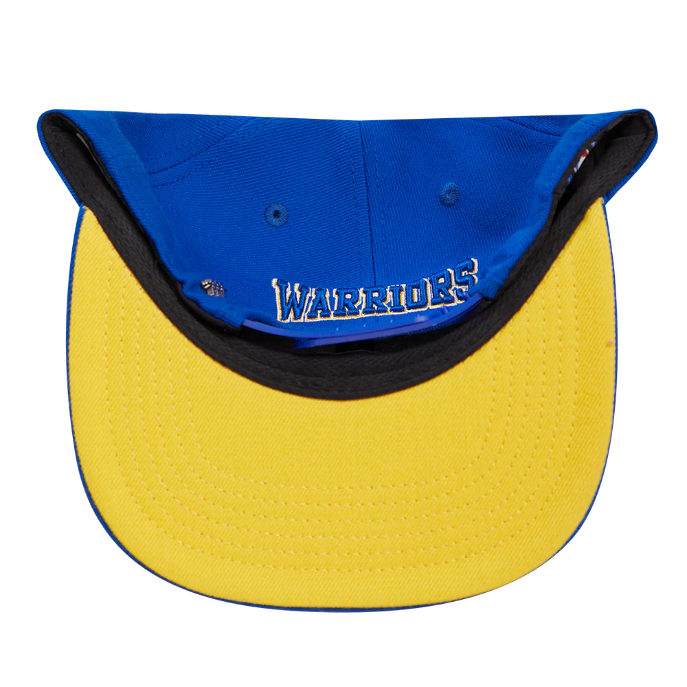 NBA GOLDEN STATE WARRIORS CREST EMBLEM WOOL SNAPBACK HAT (ROYAL BLUE) - Image 7