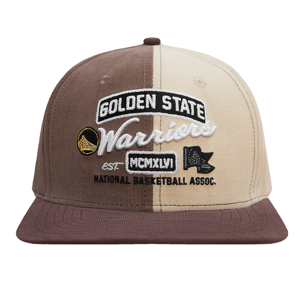 NBA GOLDEN STATE WARRIORS MULTI CORDUROY SNAPBACK HAT (BROWN/MULTI)