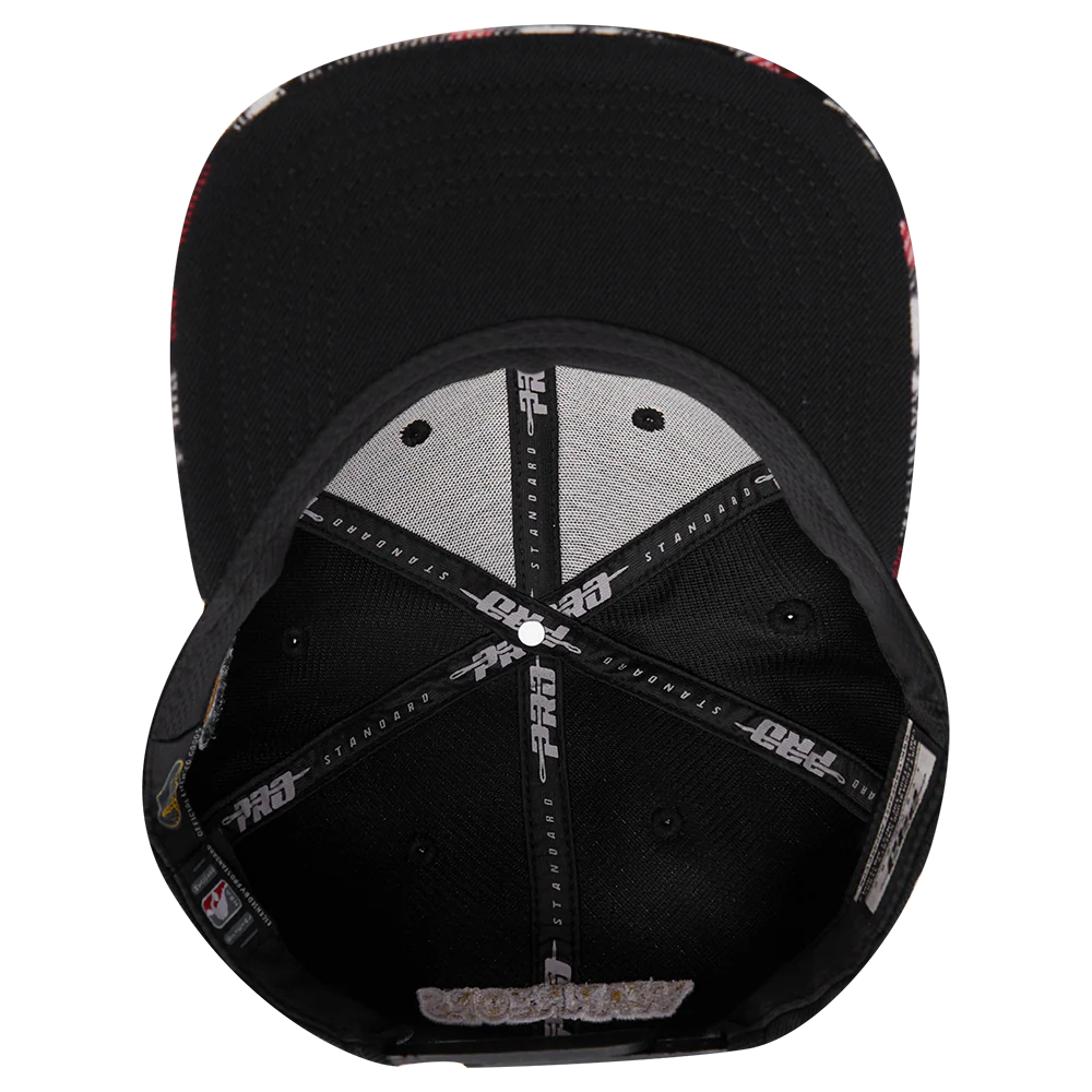 NBA GOLDEN STATE WARRIORS PRO PREP PLAID BRIM WOOL SNAPBACK HAT (BLACK) - Image 6