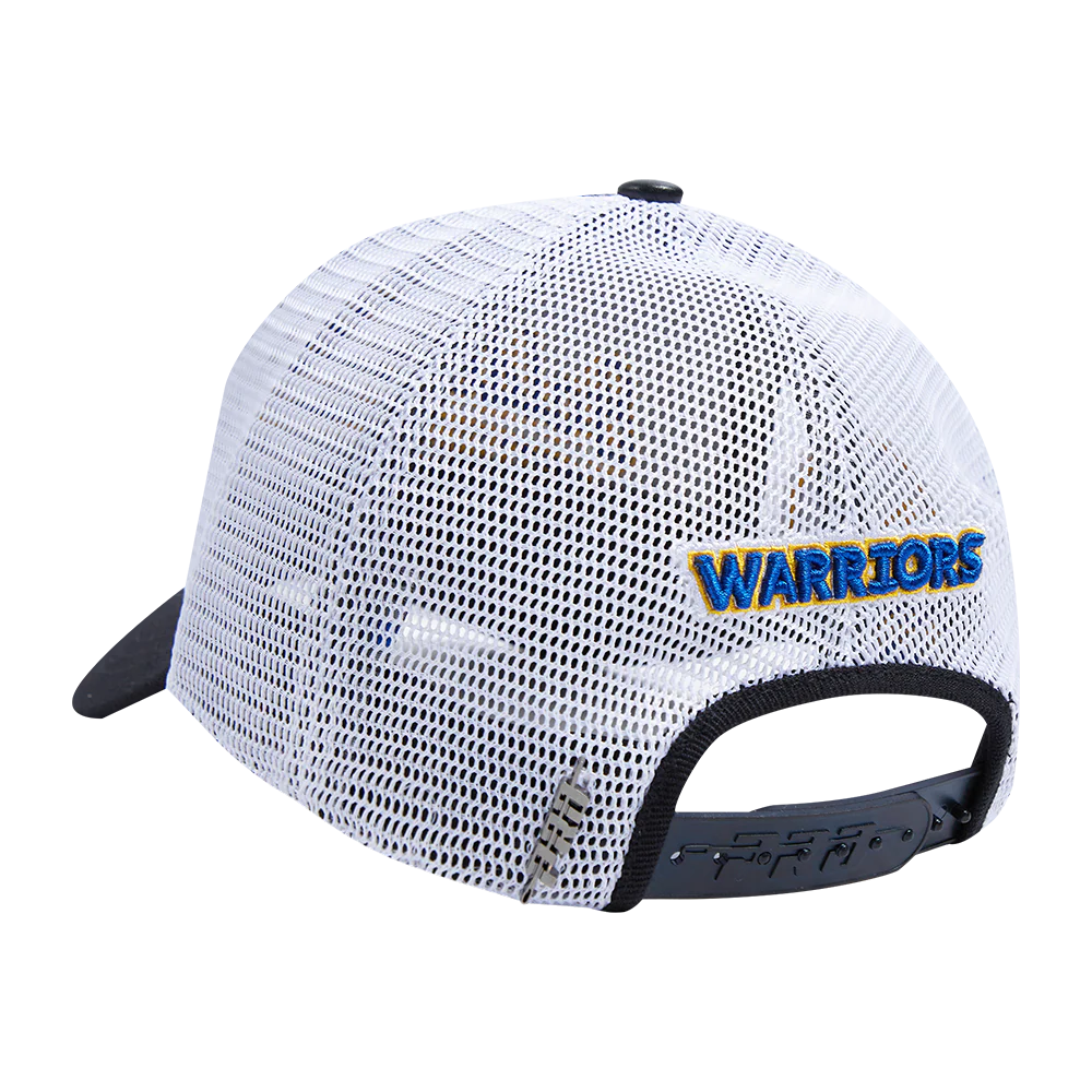 NBA GOLDEN STATE WARRIORS SCRIPT TAIL TRUCKER HAT (BLACK) - Image 4