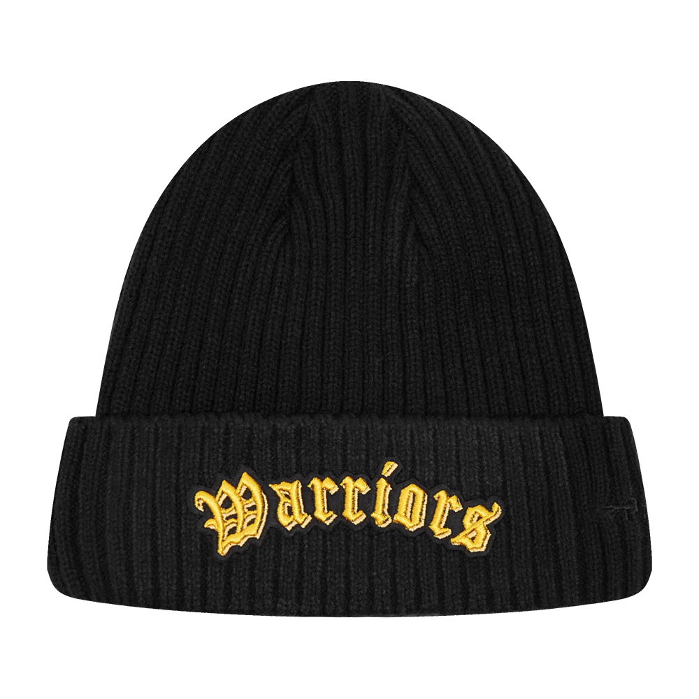 NBA GOLDEN STATE WARRIORS OLD ENGLISH BEANIE (BLACK) - Image 2