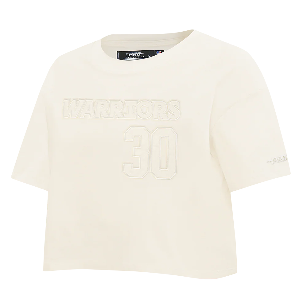 NBA GOLDEN STATE WARRIORS STEPHEN CURRY #30 NEUTRAL PNN WOMEN'S SJ BOXY TEE (EGGSHELL) - Image 2