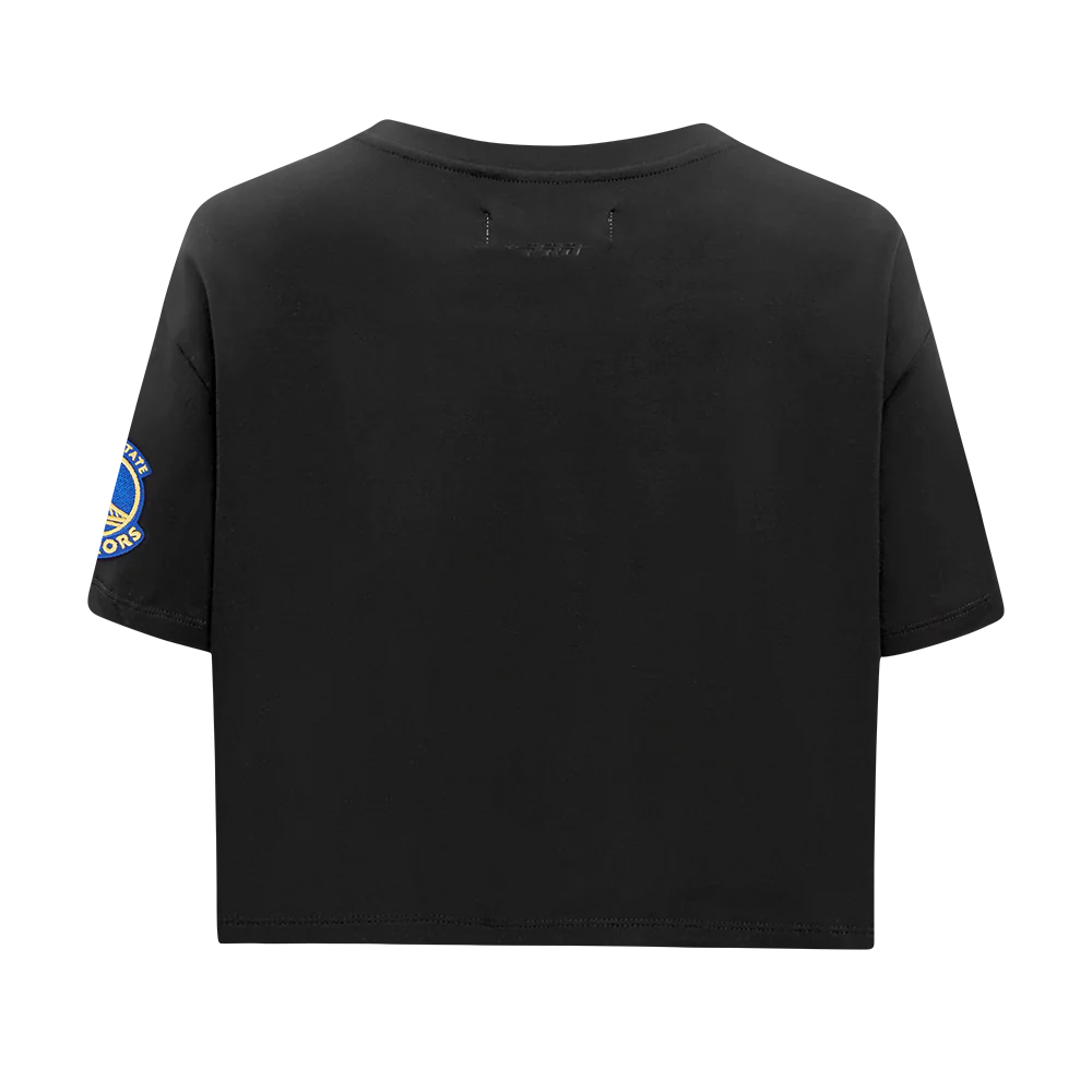 NBA GOLDEN STATE WARRIORS MASHUP WOMEN'S BOXY TEE (BLACK) - Image 7