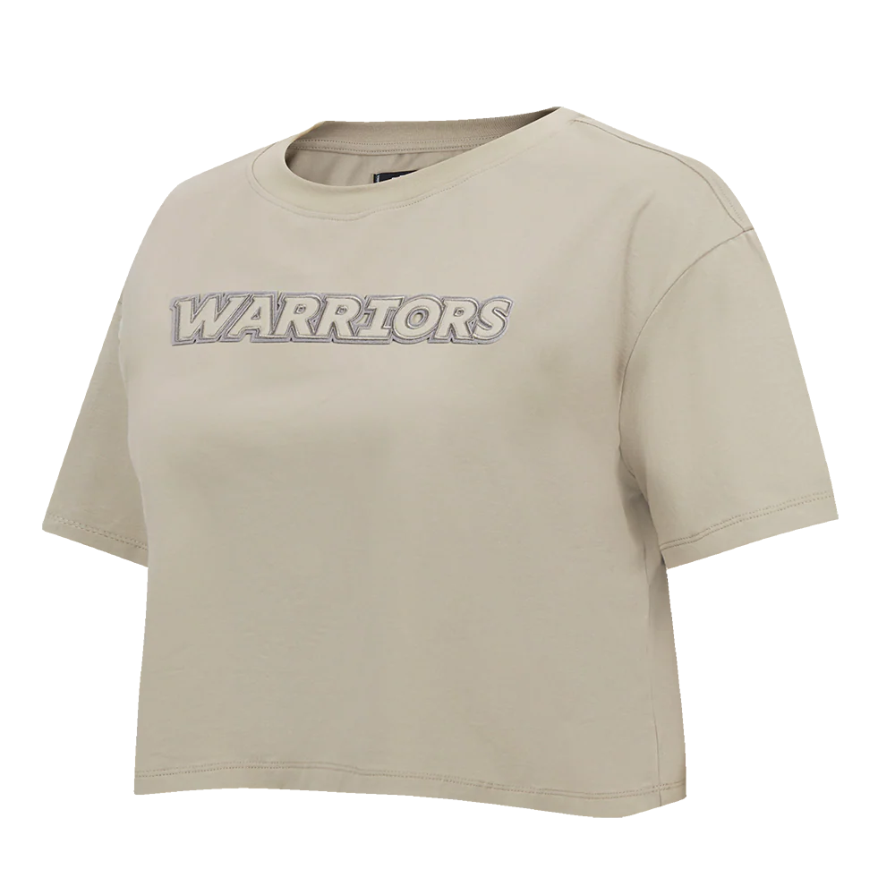 NBA GOLDEN STATE WARRIORS NEUTRAL WOMEN'S BOXY TEE (TAUPE) - Image 2