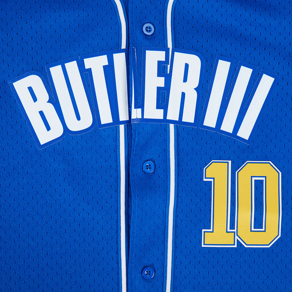 NBA GOLDEN STATE WARRIORS JIMMY BUTLER III #10 CLASSIC PNN BIG BOY'S MESH BUTTON DOWN SHIRT (ROYAL BLUE) - Image 5