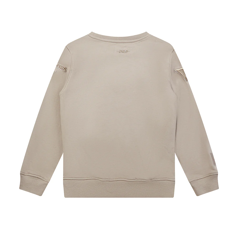 NBA GOLDEN STATE WARRIORS NEUTRAL BIG BOYS FLEECE CREWNECK (TAUPE) - Image 4