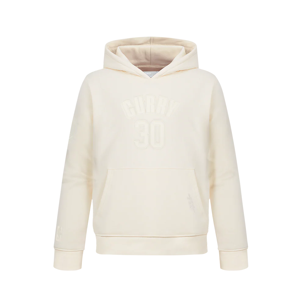 NBA GOLDEN STATE WARRIORS Stephen Curry #30 NEUTRAL PNN BIG BOY'S FLEECE PO HOODIE (EGGSHELL)