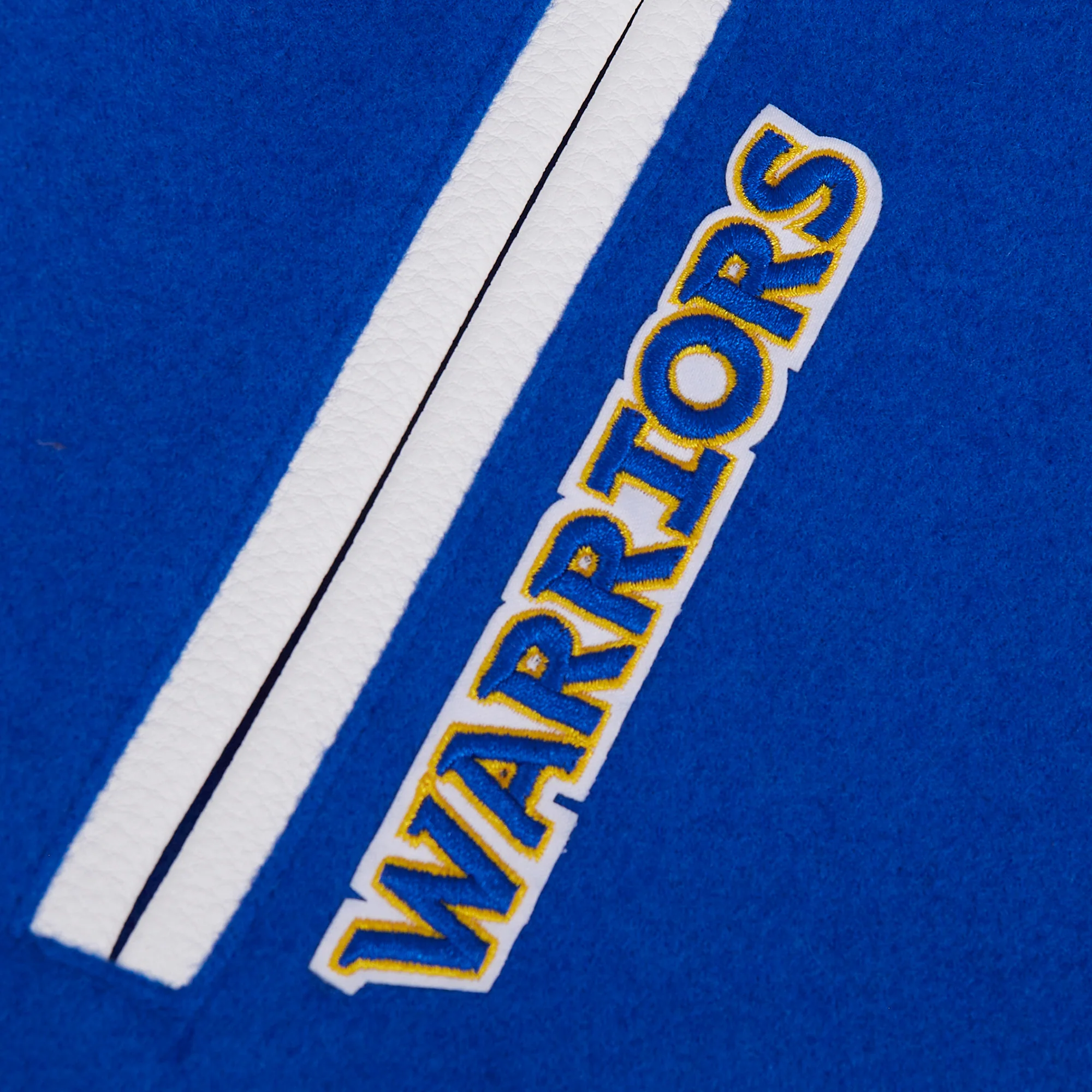 NBA GOLDEN STATE WARRIORS CLASSIC BIG BOYS WOOL VARSITY JACKET (ROYAL BLUE/WHITE) - Image 7