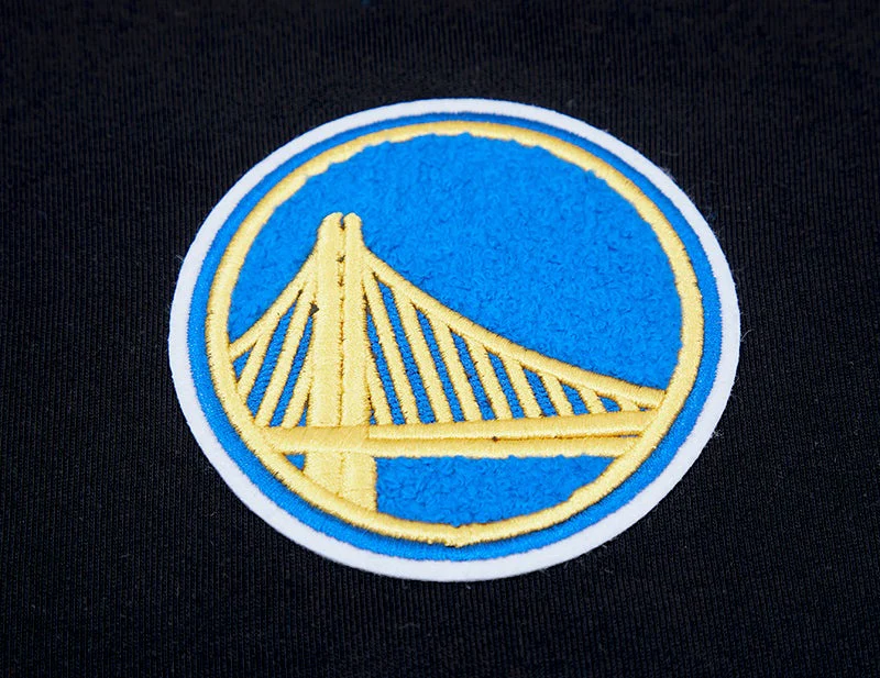 NBA GOLDEN STATE WARRIORS CLASSIC WOMEN'S CROPPED PULLOVER HOODIE (BLACK) - Image 5