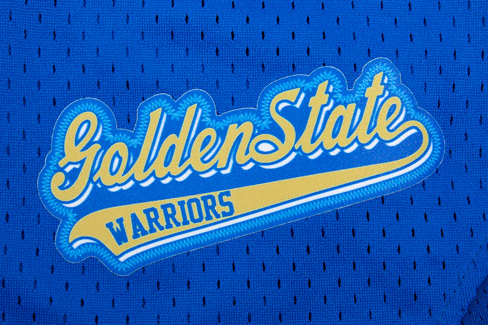 NBA GOLDEN STATE WARRIORS SCRIPT TAIL WOMEN'S MESH SHORT (ROYAL BLUE) - Image 5