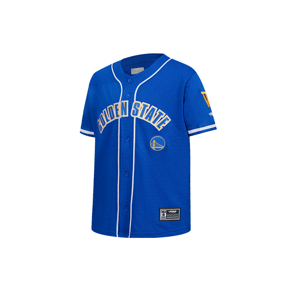 NBA GOLDEN STATE WARRIORS CLASSIC LITTLE BOYS MESH BUTTON DOWN SHIRT (ROYAL BLUE) - Image 2
