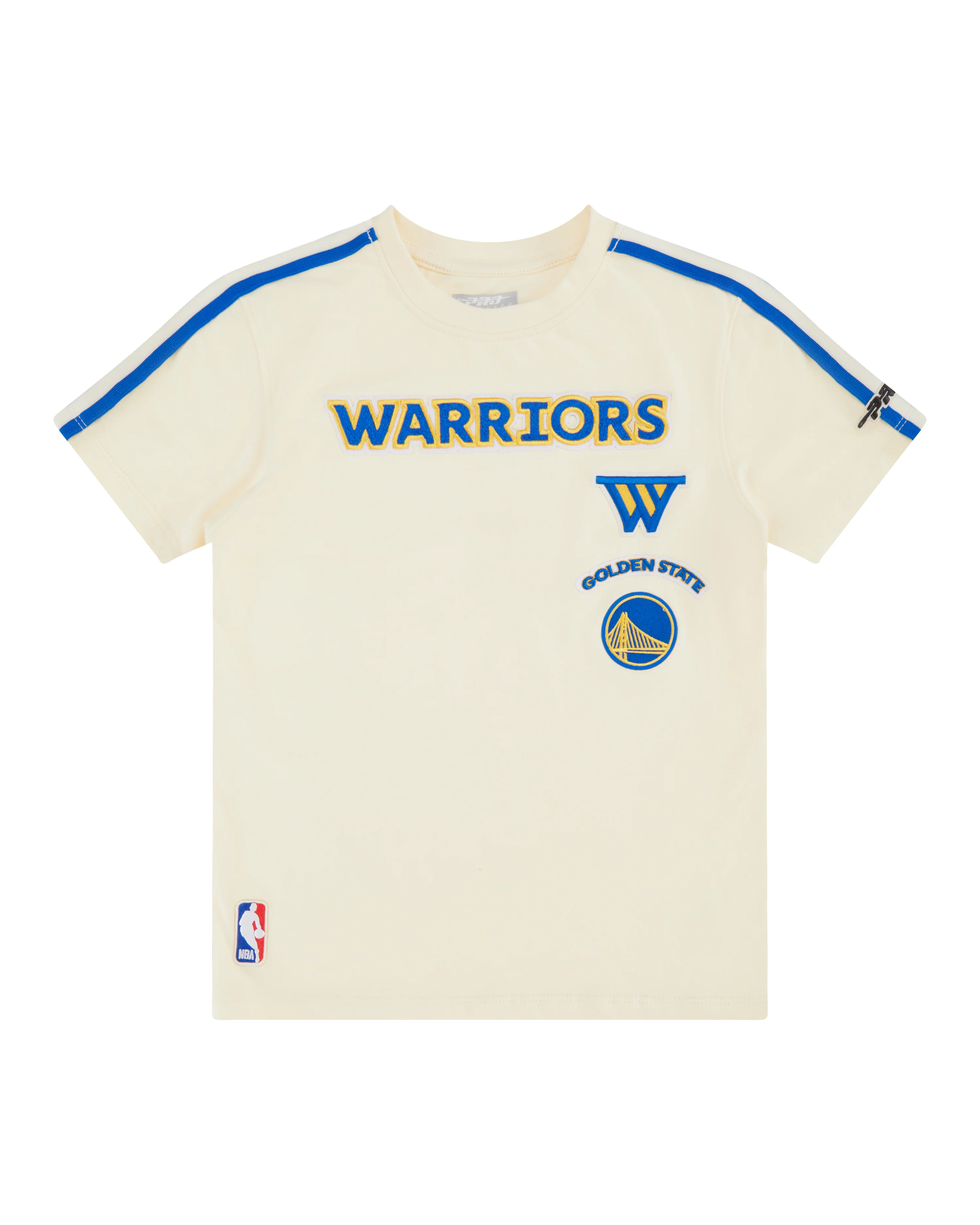 NBA GOLDEN STATE WARRIORS RETRO CLASSIC LITTLE BOYS SHORT SLEEVE TAPING TEE (EGGSHELL/ROYAL BLUE) - Image 3