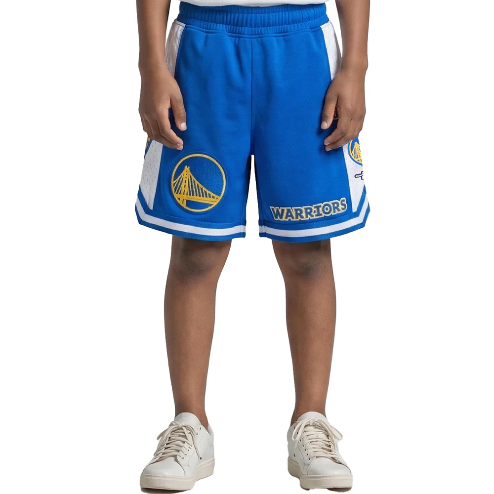 NBA GOLDEN STATE WARRIORS CLASSIC LITTLE BOYS FLEECE 2.0 SHORT (ROYAL BLUE)