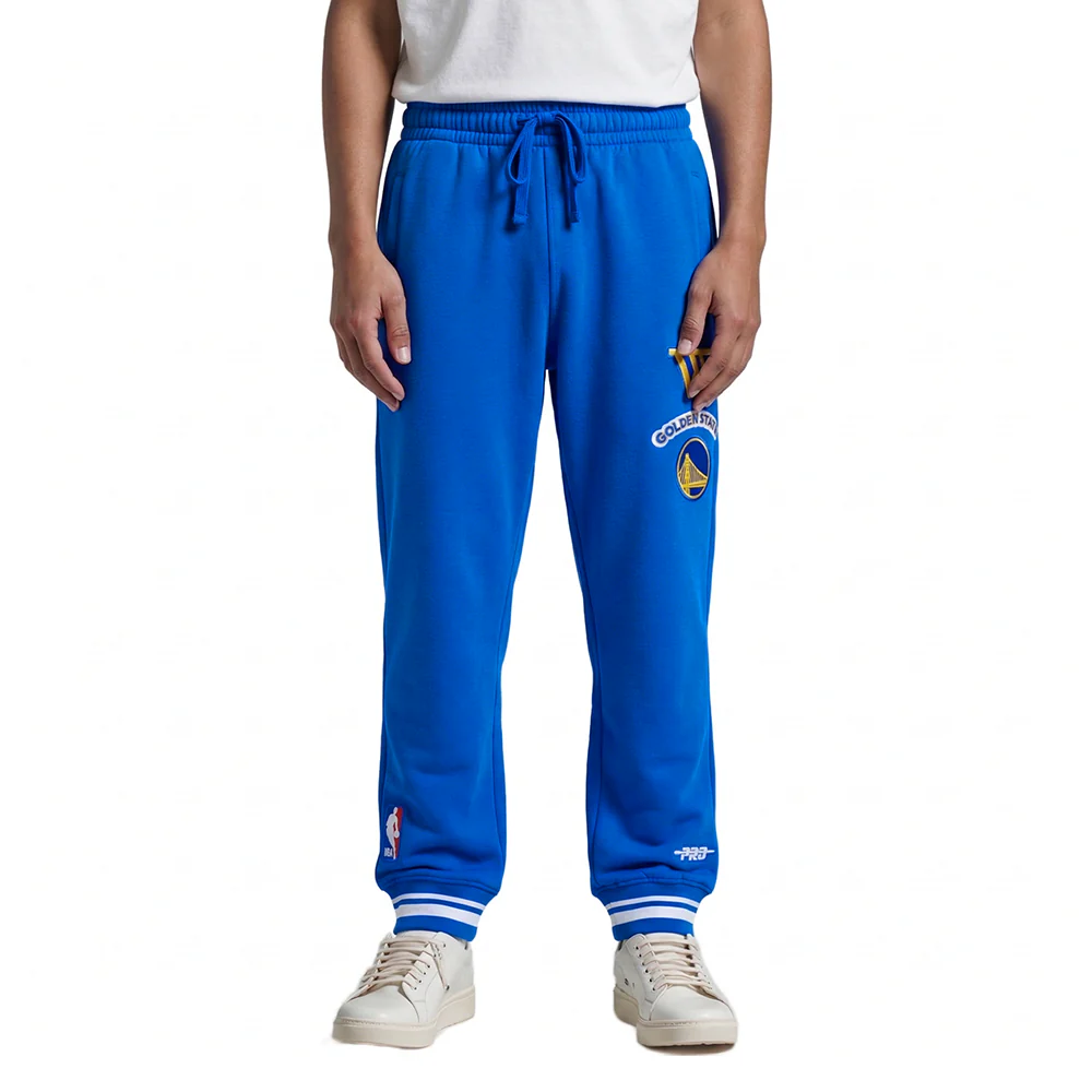 NBA GOLDEN STATE WARRIORS RETRO CLASSIC LITTLE BOYS RIB FLEECE SWEATPANT (ROYAL BLUE)
