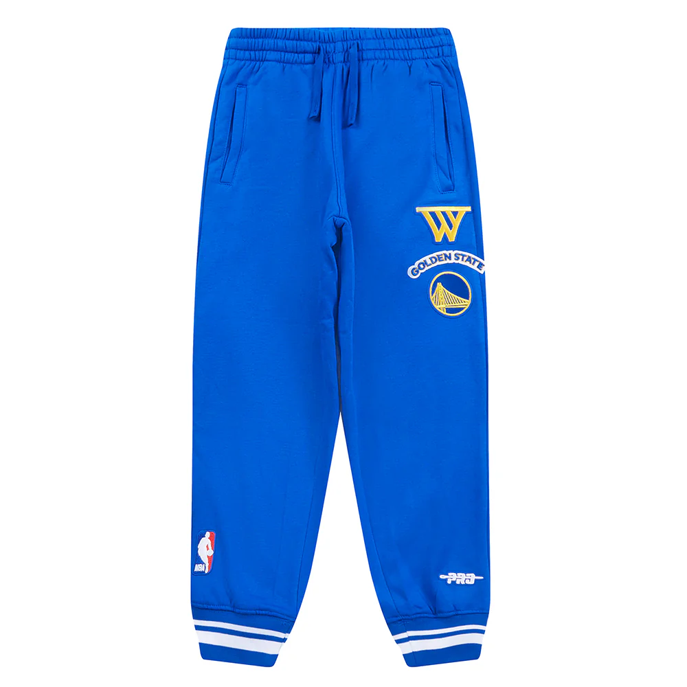 NBA GOLDEN STATE WARRIORS RETRO CLASSIC LITTLE BOYS RIB FLEECE SWEATPANT (ROYAL BLUE) - Image 4