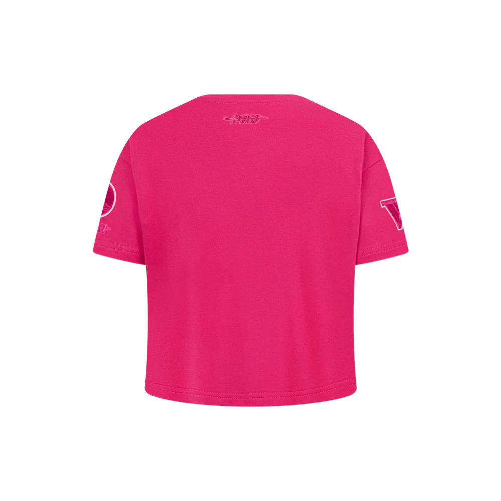 NBA GOLDEN STATE WARRIORS TRIPLE PINK LITTLE GIRLS SHORT SLEEVE BOXY TEE (BEETROOT PURPLE) - Image 3