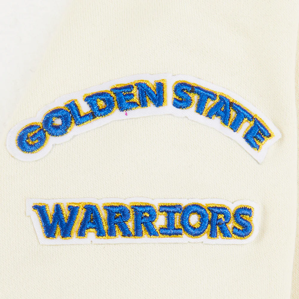 NBA GOLDEN STATE WARRIORS RETRO CLASSIC TODDLER BOYS RIB FLEECE PULLOVER HOODIE (EGGSHELL/ROYAL BLUE) - Image 6