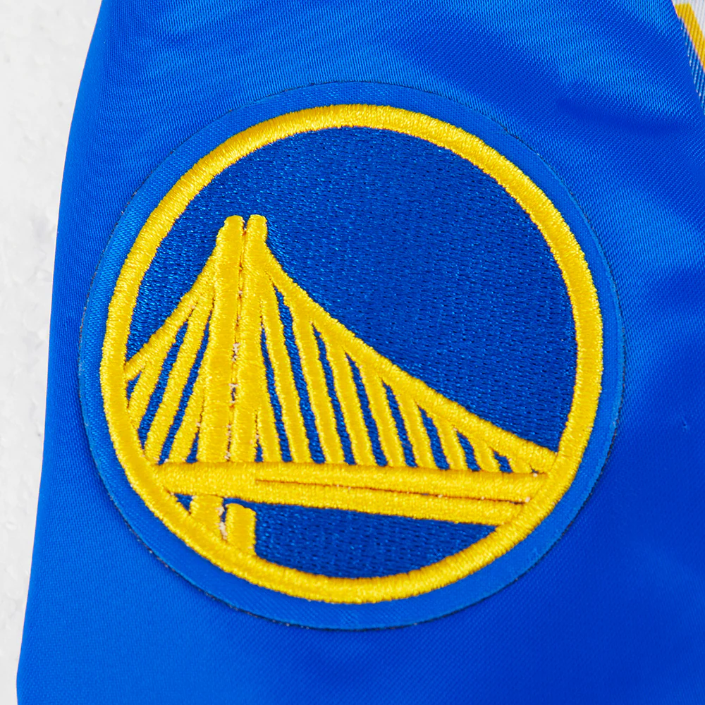 NBA GOLDEN STATE WARRIORS CLASSIC TODDLER BOYS SATIN JACKET (ROYAL BLUE) - Image 6