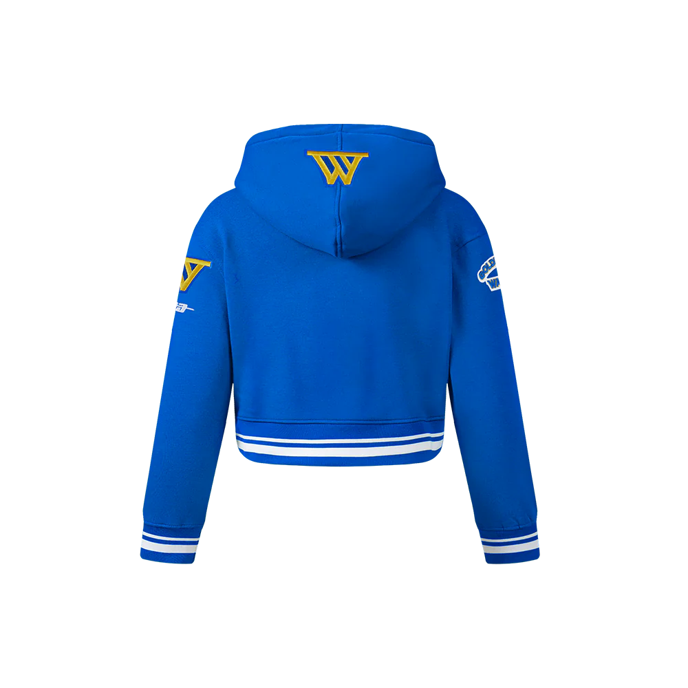 NBA GOLDEN STATE WARRIORS RETRO CLASSIC TODDLER GIRLS RIB FLEECE PULLOVER HOODIE (ROYAL BLUE) - Image 3