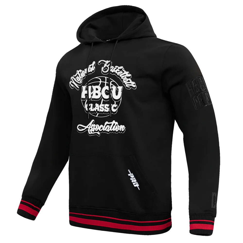 HBCU X NBA ALL STAR 2025 MEN'S RIB FLEECE PULLOVER HOODIE (BLACK/RED/BLACK) - Image 2