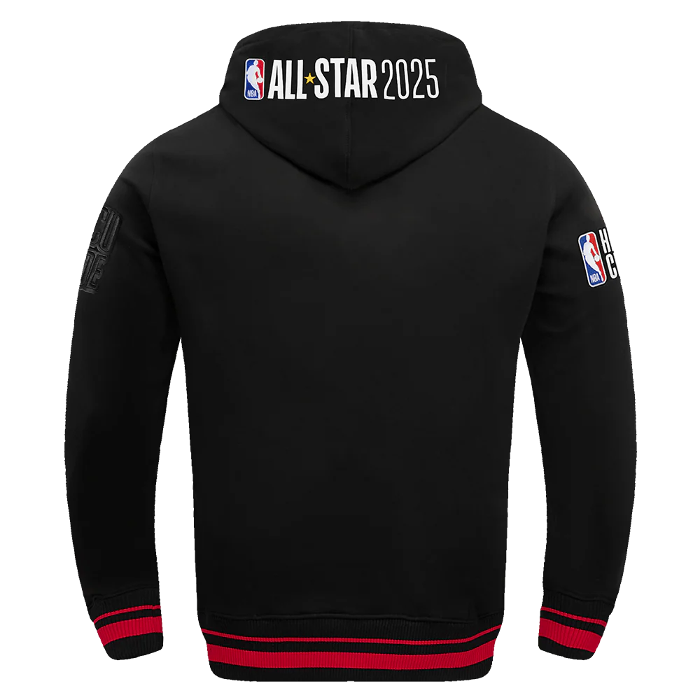 HBCU X NBA ALL STAR 2025 MEN'S RIB FLEECE PULLOVER HOODIE (BLACK/RED/BLACK) - Image 3