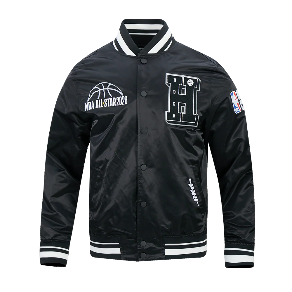 NBA X HBCU CLASSIC 2026 MEN'S RIB SATIN JACKET (BLACK) - Image 3