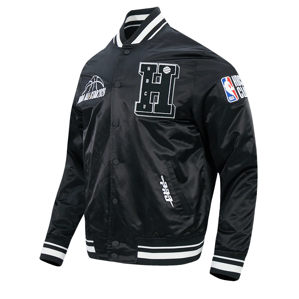 NBA X HBCU CLASSIC 2026 MEN'S RIB SATIN JACKET (BLACK) - Image 5