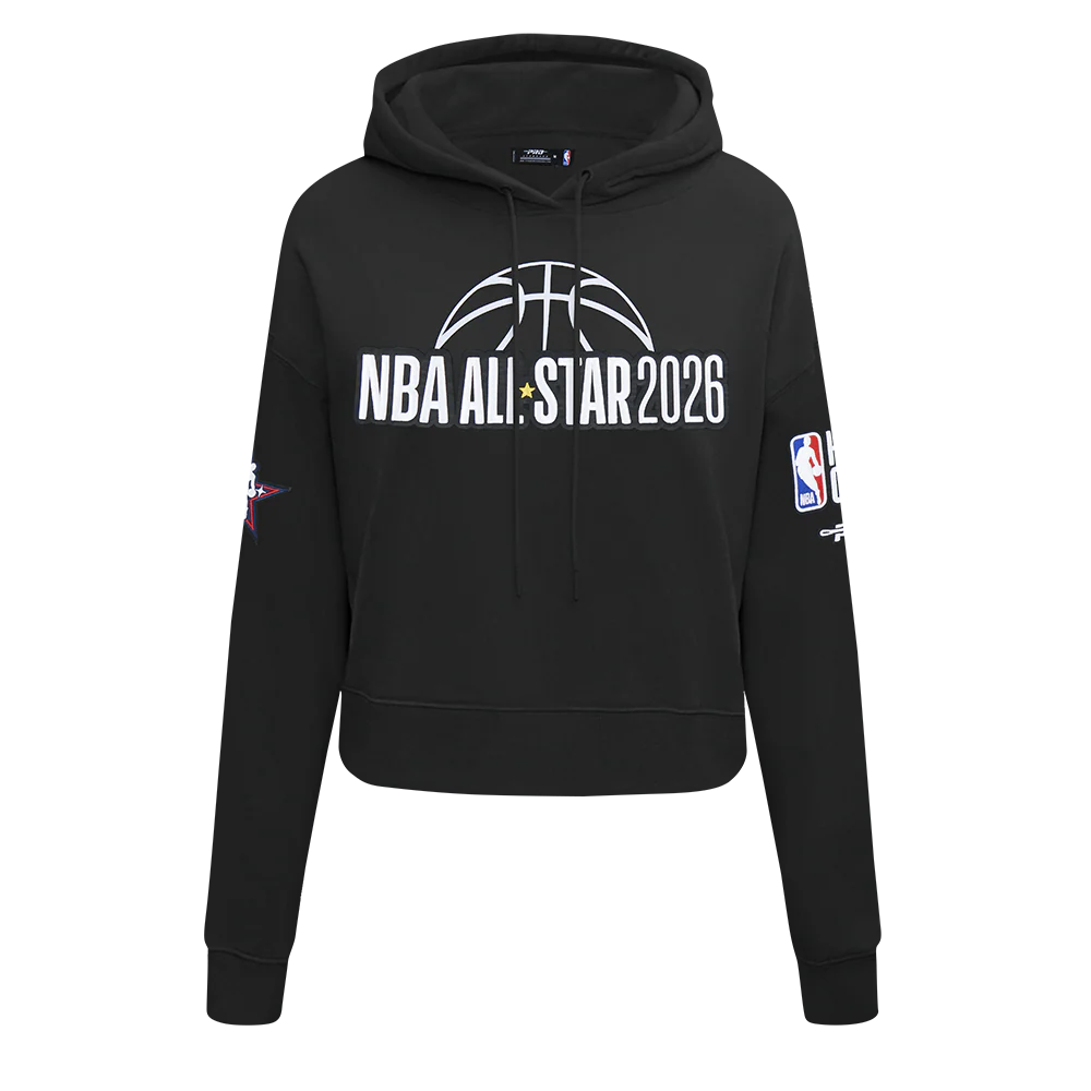NBA X HBCU CLASSIC 2026 WOMEN'S FLC CROPPED PO HOODIE (BLACK) - Image 3