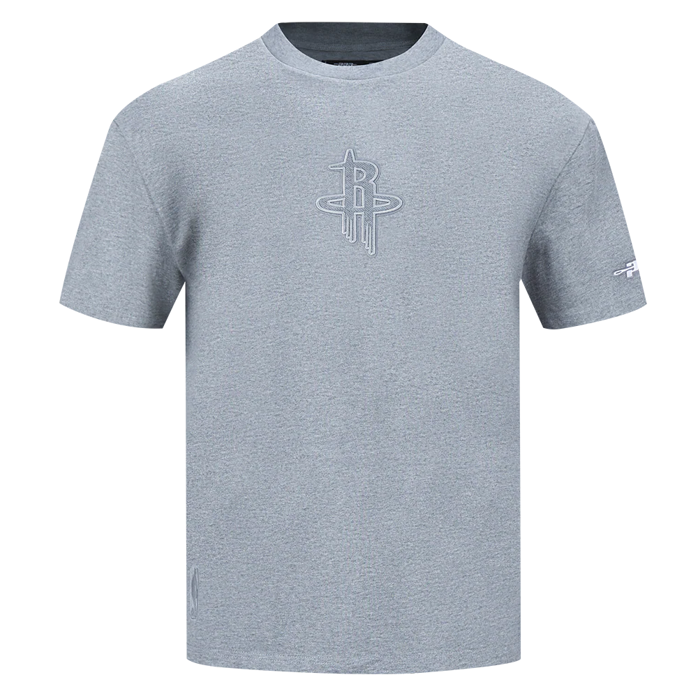 NBA HOUSTON ROCKETS REVERSE FRENCH TERRY MEN'S CJ DROP SHOULDER TEE (DARK HEATHER GRAY)
