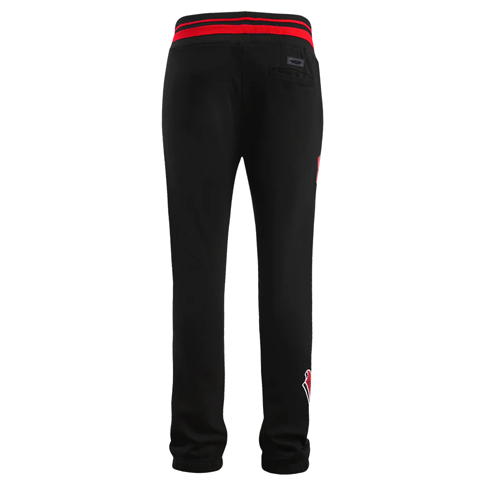 NBA HOUSTON ROCKETS SCRIPT TAIL MEN'S RIB FLEECE SWEATPANT (BLACK/RED/BLACK) - Image 4