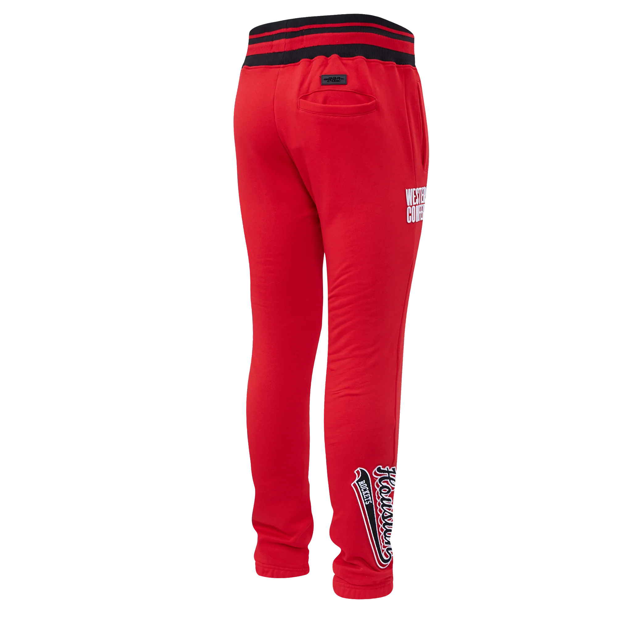 NBA HOUSTON ROCKETS SCRIPT TAIL MEN'S RIB FLEECE SWEATPANT (RED/BLACK) - Image 3