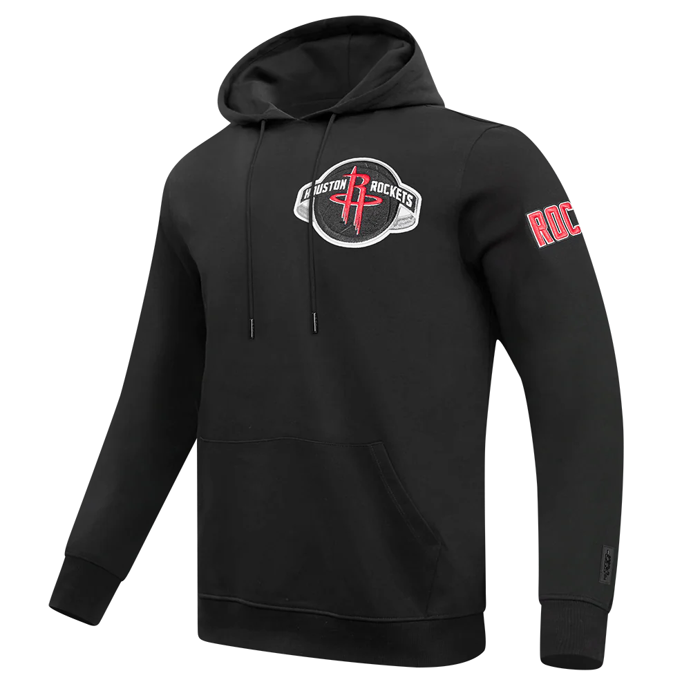 NBA HOUSTON ROCKETS CLASSIC CHENILLE MEN'S PULLOVER HOODIE (BLACK) - Image 2