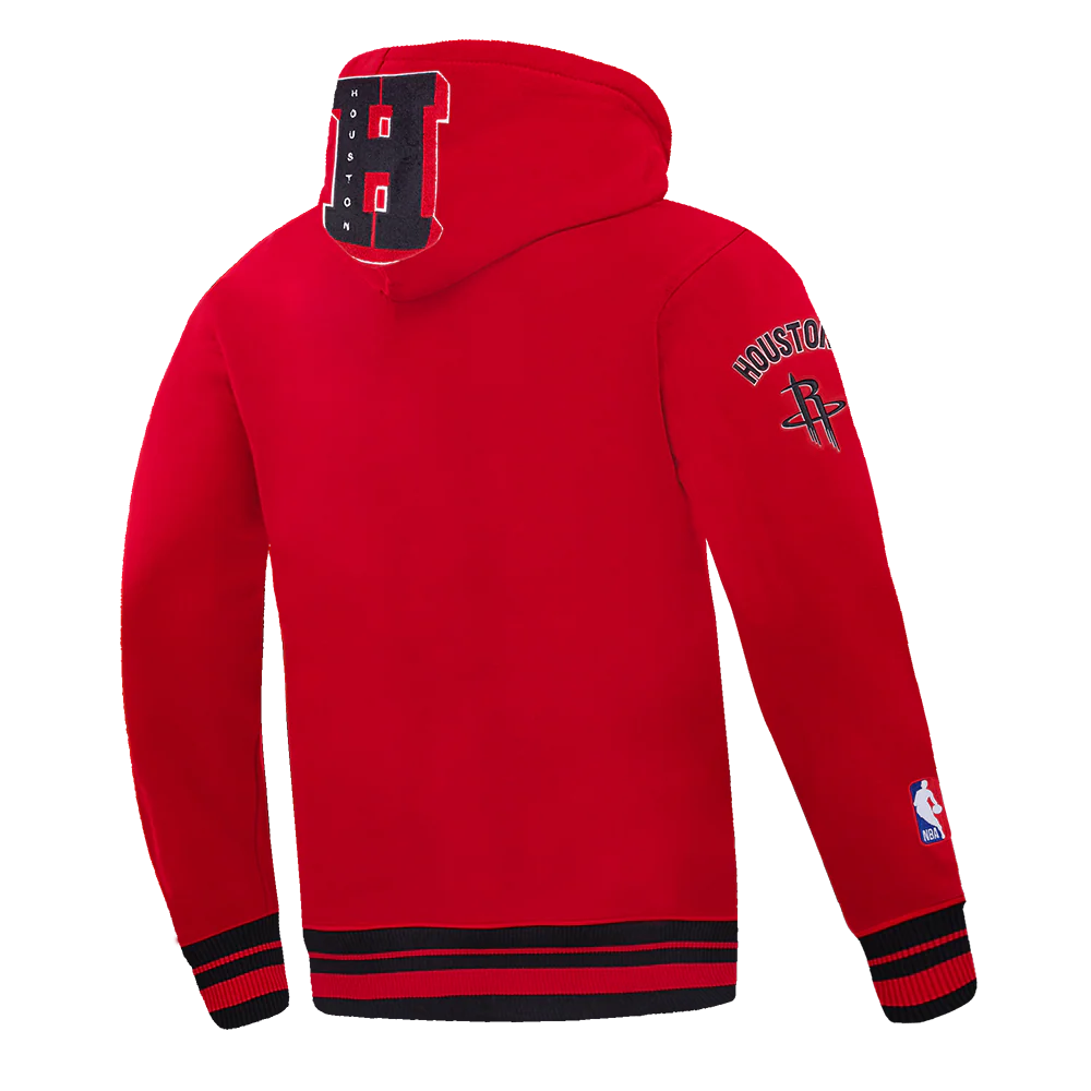 NBA HOUSTON ROCKETS MASHUP MEN'S RIB PULLOVER HOODIE (RED/BLACK) - Image 4