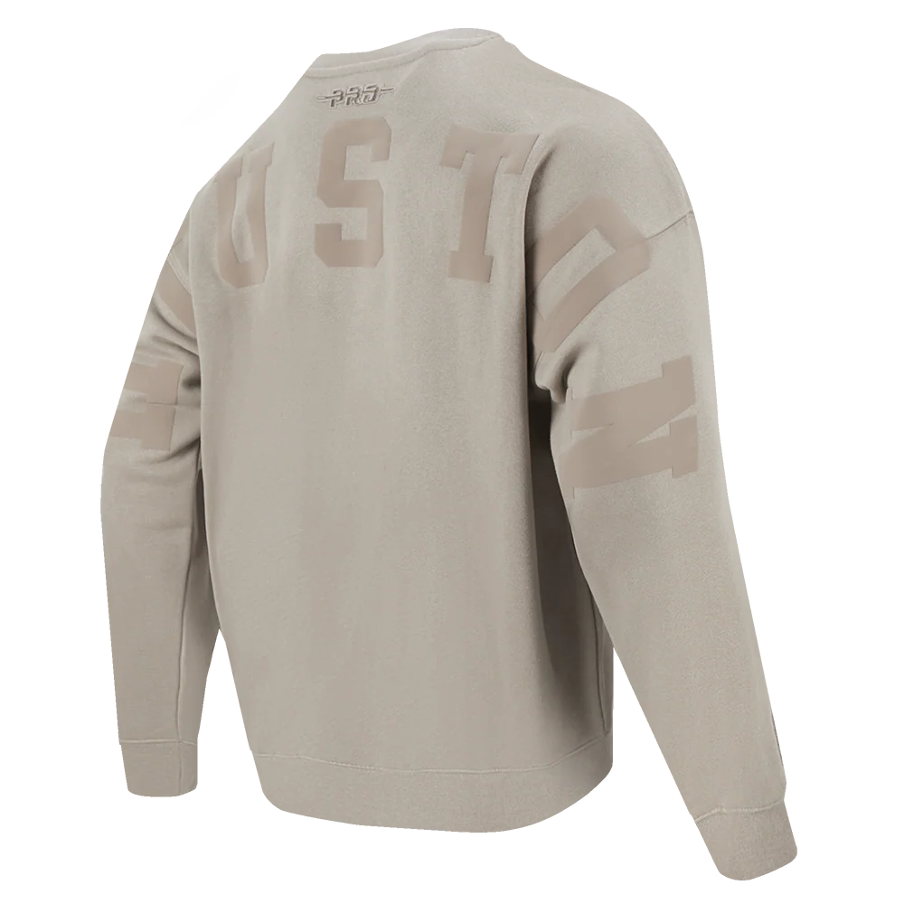 NBA HOUSTON ROCKETS WINGSPAN MEN'S DROP SHOULDER FLEECE CREWNECK (TAUPE) - Image 6