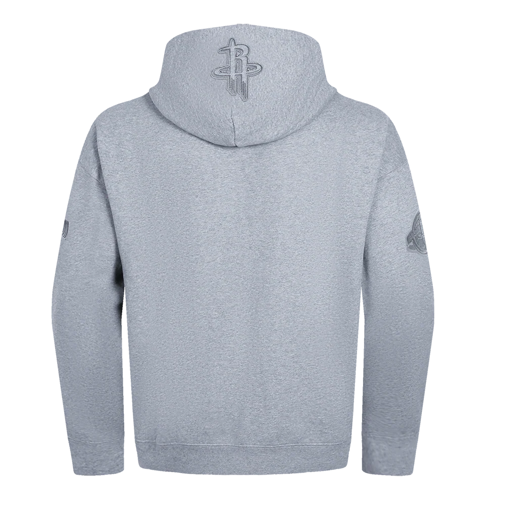 NBA HOUSTON ROCKETS NEUTRAL MEN'S DROP SHOULDER PULLOVER HOODIE (DARK HEATHER GRAY) - Image 2
