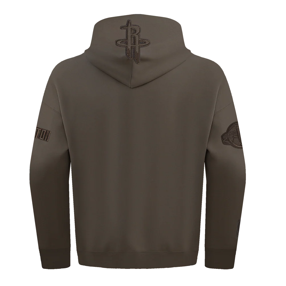 NBA HOUSTON ROCKETS NEUTRAL MEN'S DROP SHOULDER PULLOVER HOODIE (DARK TAUPE) - Image 3