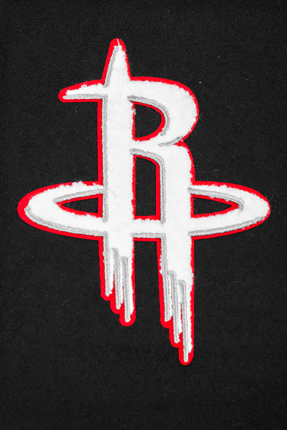 NBA HOUSTON ROCKETS SCRIPT TAIL MEN'S RIB WOOL VARSITY (BLACK/RED/BLACK) - Image 5