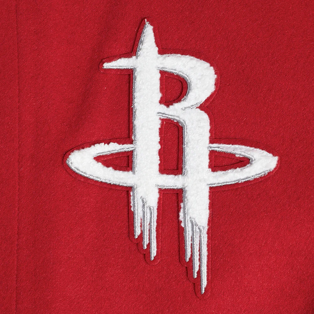 NBA HOUSTON ROCKETS SCRIPT TAIL MEN'S RIB WOOL VARSITY (RED/BLACK) - Image 7