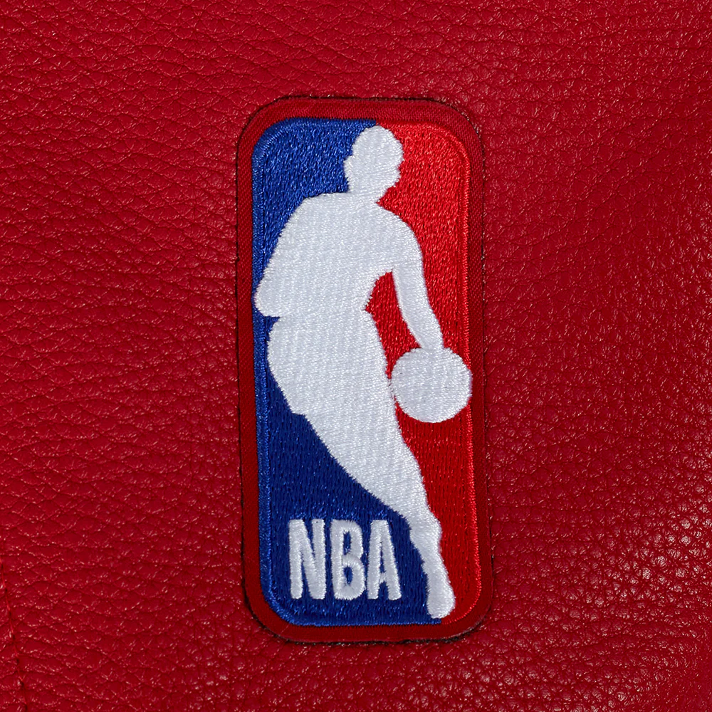NBA HOUSTON ROCKETS RETRO CLASSIC MEN'S RIB WOOL VARSITY JACKET (EGGSHELL/ RED) - Image 8