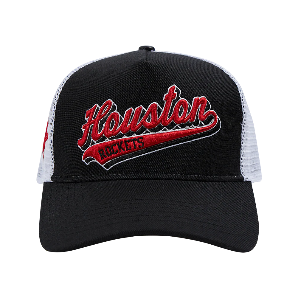 NBA HOUSTON ROCKETS SCRIPT TAIL TRUCKER HAT (BLACK)