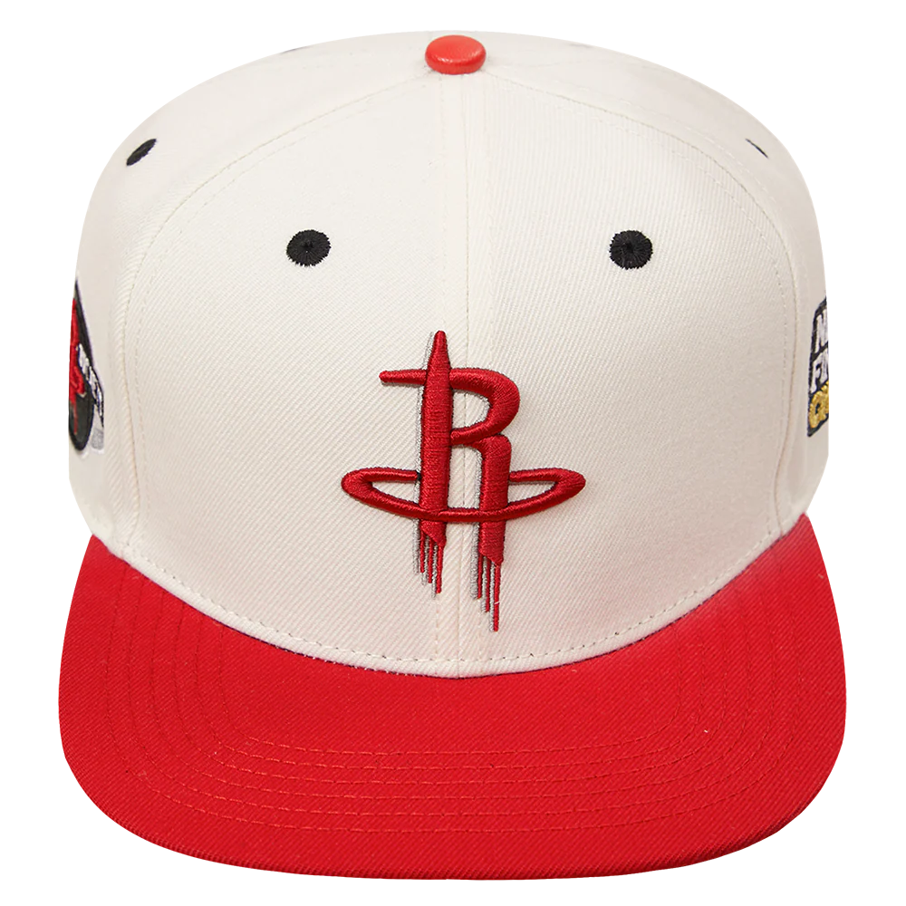 NBA HOUSTON ROCKETS RETRO CLASSIC UNISEXS PRIMARY LOGO WOOL SNAPBACK (EGGSHELL/ RED)