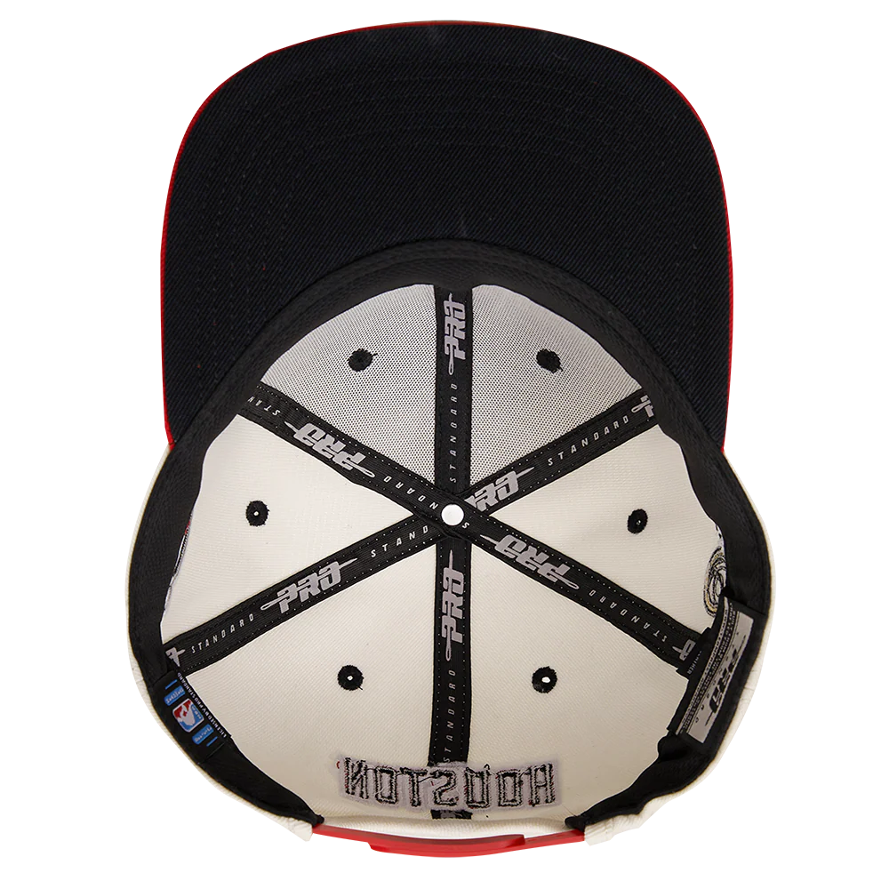 NBA HOUSTON ROCKETS RETRO CLASSIC UNISEXS PRIMARY LOGO WOOL SNAPBACK (EGGSHELL/ RED) - Image 5