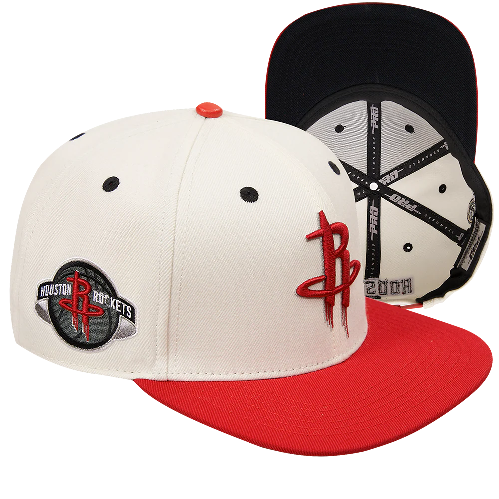 NBA HOUSTON ROCKETS RETRO CLASSIC UNISEXS PRIMARY LOGO WOOL SNAPBACK (EGGSHELL/ RED) - Image 6