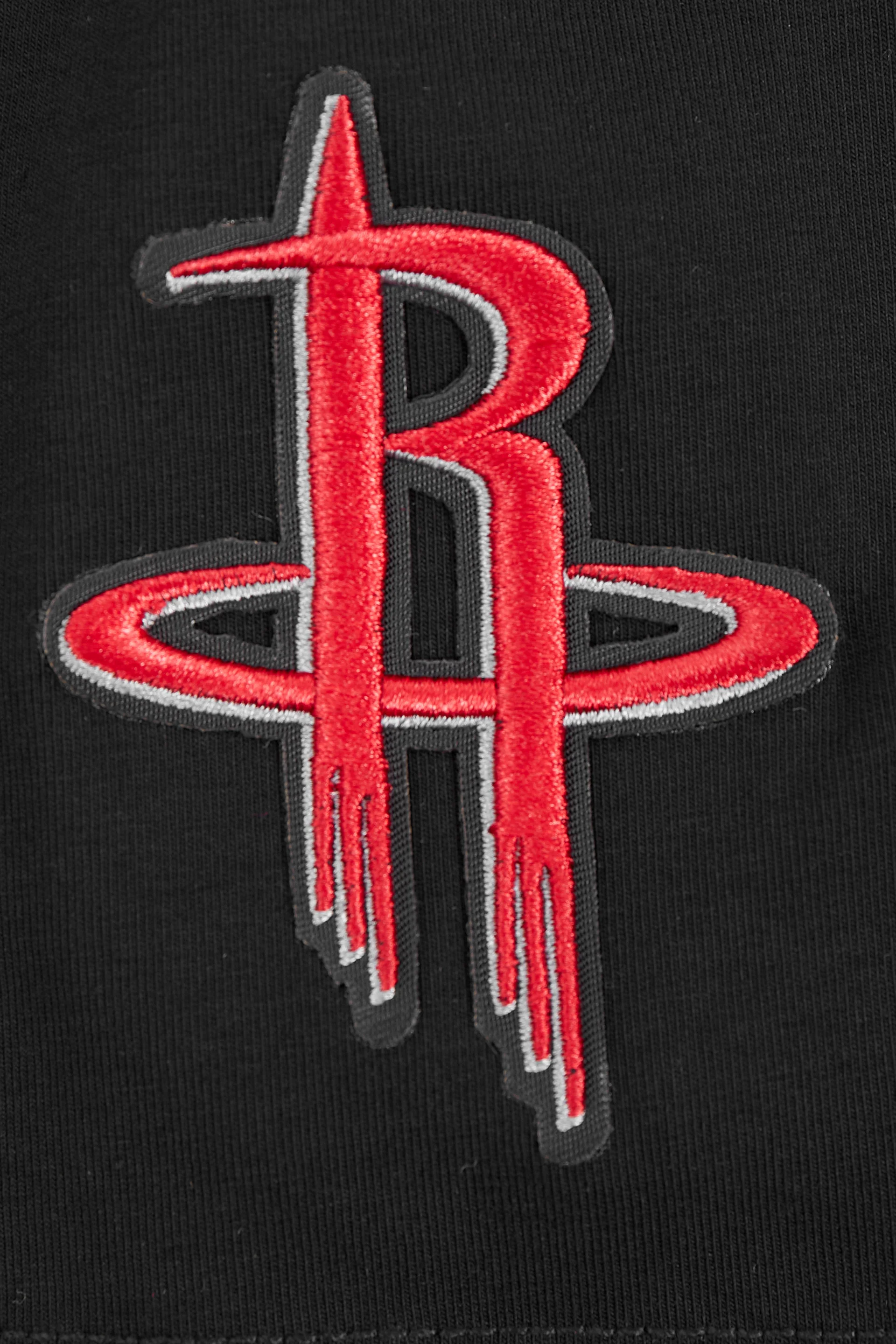 NBA HOUSTON ROCKETS SCRIPT TAIL WOMEN'S SINGLE JERSEY BOXY TEE (BLACK) - Image 6