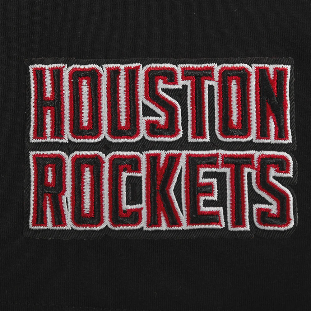 NBA HOUSTON ROCKETS OLD ENGLISH WOMEN'S SJ BOXY TEE (BLACK) - Image 5