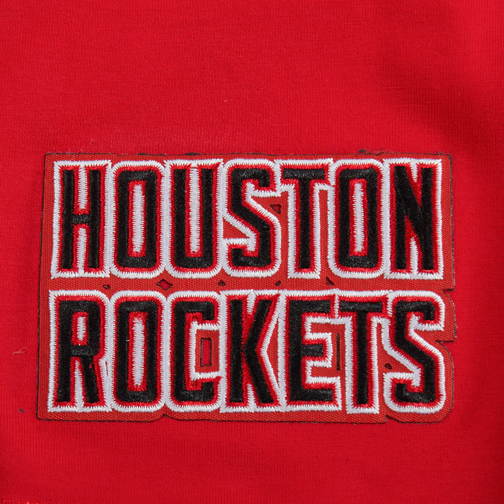 NBA HOUSTON ROCKETS OLD ENGLISH WOMEN'S SJ BOXY TEE (RED) - Image 5