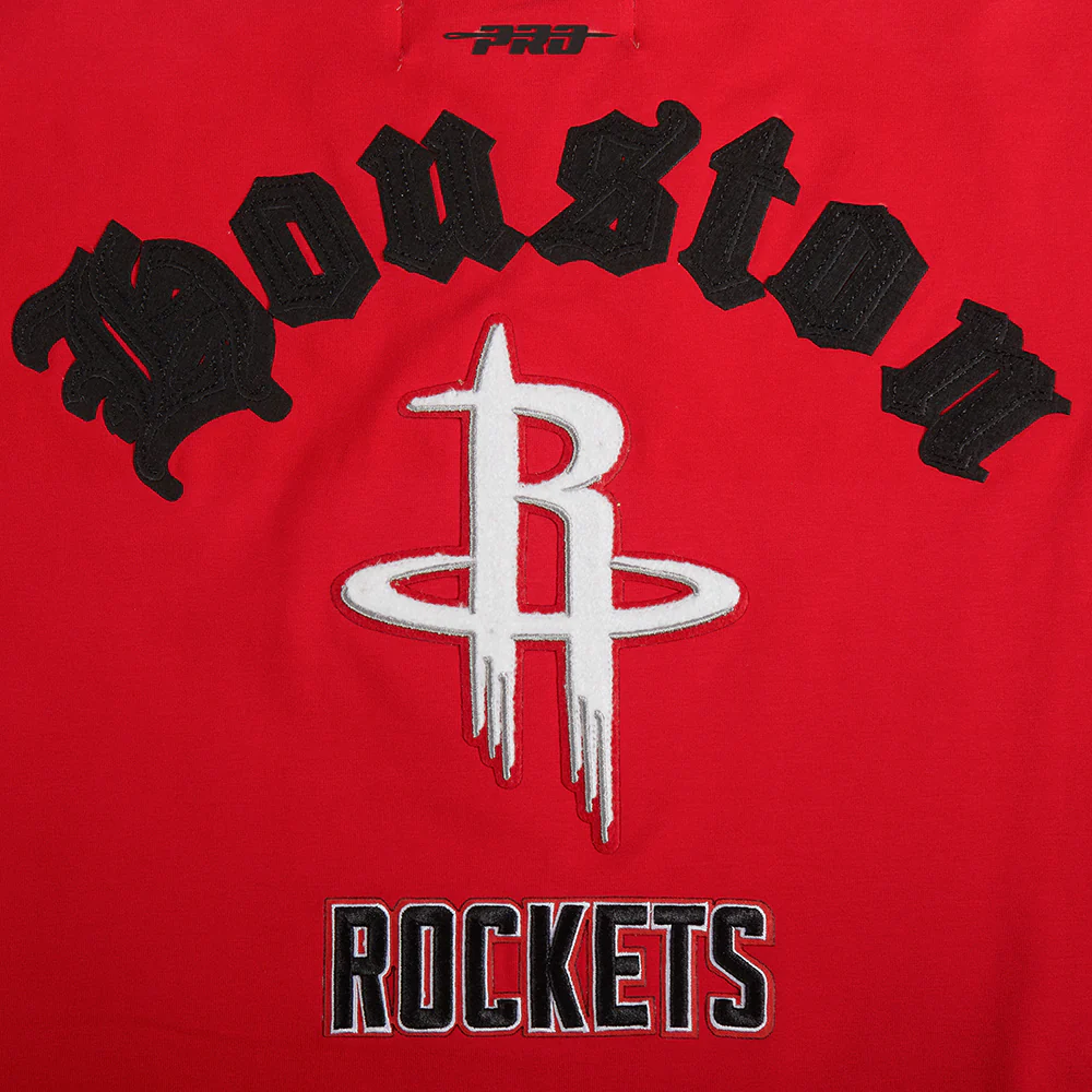 NBA HOUSTON ROCKETS OLD ENGLISH WOMEN'S SJ BOXY TEE (RED) - Image 7