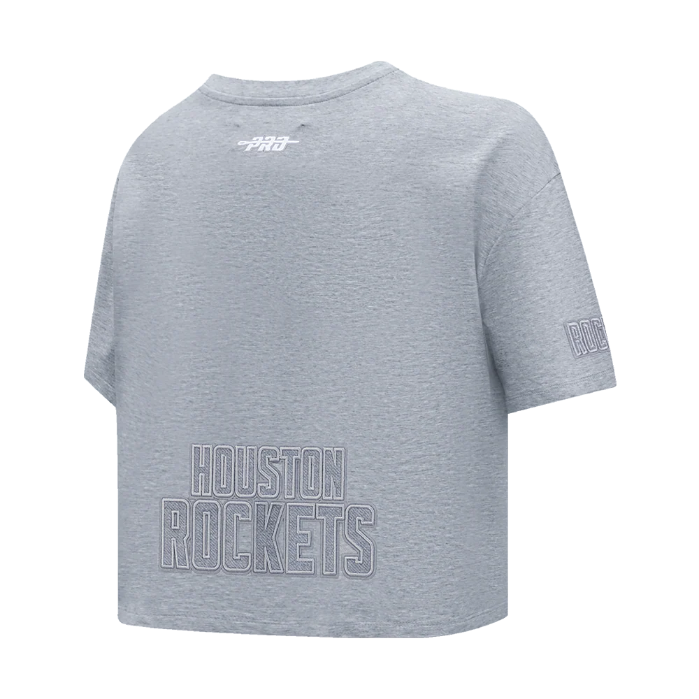NBA HOUSTON ROCKETS REVERSE FRENCH TERRY WOMEN'S SJ BOXY TEE (DARK HEATHER GRAY) - Image 4