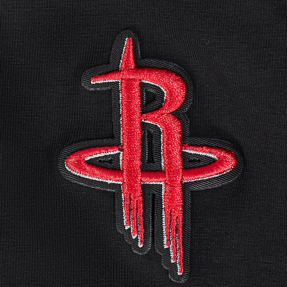 NBA HOUSTON ROCKETS CLASSIC SHORT SLEEVE WOMEN'S SINGLE JERSEY SLIM FIT TEE (BLACK) - Image 6